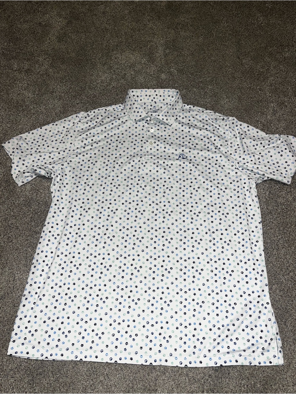 Rhoback Golf Polo Shirt Dog Paws Men's XXL Short Sleeve Performance Euc